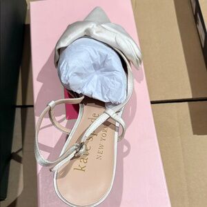 kate spade Ivory Satin Bow Heels